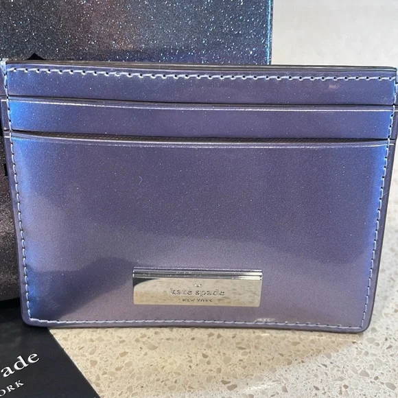 kate spade Kenzie NWT Iridescent Lavender Card Holder MSRP $99 - Picture 2 of 6